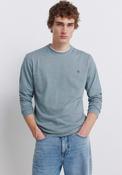 Long Sleeve T-Shirt With Micro Stripe - Blue image