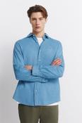 100% Cotton Embroidered Denim Shirt - Blue