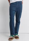 5-Pocket Washed Slim Fit Trousers - Blue image