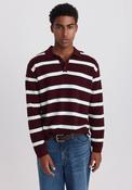 Stripe Jacquard Polo - Red