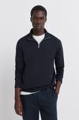100% Cotton Basic 1/4 Zip Knit - Blue image