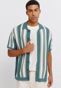 Striped Button Cardigan - Blue