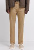 Slim Fit Micro-Print Trousers - Beige image