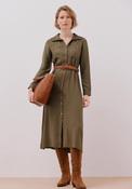 Belted Shirt Dress - Green image