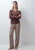 Plaid Cotton Long Pyjamas - Brown