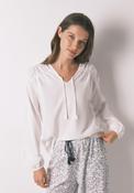 100% Cotton Ruched Long Sleeve T-Shirt - Ivory image