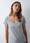 Cotton Short Sleeve Top - Grey