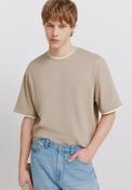 Double Neck T-Shirt - Beige image