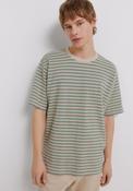 100% Cotton Pique Striped T-Shirt - Beige image