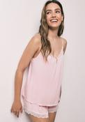 Viscose &amp; Lace Short Pyjama Set - Pink