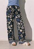 Floral Print Long Trousers - Blue