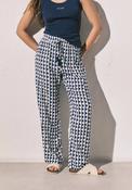 Geometric Print Long Pyjama Bottoms - Blue