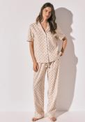 Ikat Print Classic Pyjama Set - White
