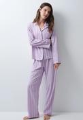 Your Mood Striped Classic Pyjamas - Purple