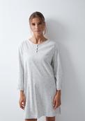 Floral Cotton Short Nightdress - Grey / Silver