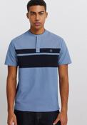 Colour Block Pique Slim Fit Polo Shirt - Blue image