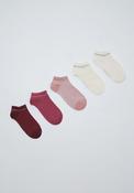 5 Pack Lurex Ankle Socks - Pink