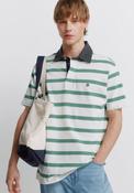 Pique Contrast Striped Polo - Green image