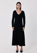 Floral Jacquard Knit Dress - Black