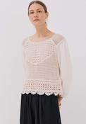 Combined Crochet Blouse - White image