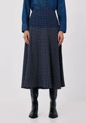 Printed A Line Long Skirt - Blue Print