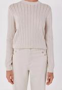 Textured Crew Neck Jumper - Sand