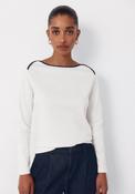 Contrast Long Sleeve T Shirt - Cream image
