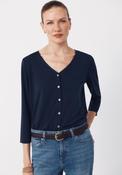 V Neck Fluid Top - Buttons image