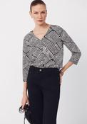 V Neck Fluid Top - Buttons image