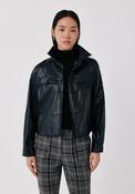 Faux Leather Light Jacket - Black