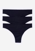 3 Pack Microfiber Thong Panties - Black