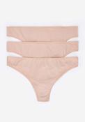 3 Pack Microfiber Thong Panties - Brown