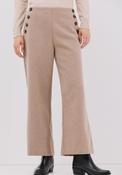 Wide Leg Cropped Pants - Brown