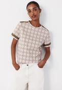 Hemstitch Detail Cotton T-Shirt - Multicolour image