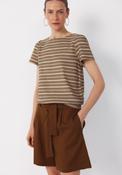 Striped Structured Top - Medium Khaki image