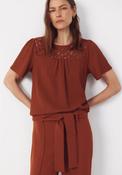 Combined Guipure Top - Brown