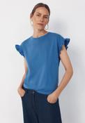 Essential Ruffle Cotton T-Shirt - Medium Blue image