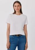 Gold button basic T-shirt - White
