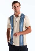 Jacquard Vertical Stripe Polo Shirt - 252 Birch