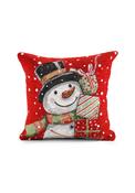 Chenille Christmas Cushion - Snowmnan
