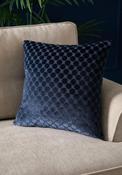 Velvet Polka Spot Cushion - Blue