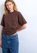 Julina Short Sleeve Basic T-Shirt - Chocolate Brown image