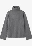 Yina Long Sleeve Oversized Knitted Jumper - Choal Grey