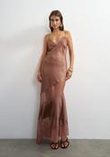 Ilisa Sleeveless V-Neck Maxi Slip Dress - Mole