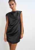 Trille Sleeveless Satin Mini Dress - Black