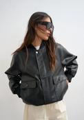 Trille Coated Bomber Jacket - Black