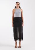Dena Organza Lace Hem Maxi Skirt - Jet Black