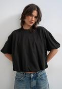 Mandy Bubble Hem T-Shirt - Black