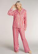 Milky Stripe Pyjama Set - Red Pink