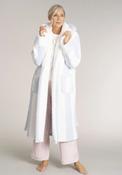 Long Hooded Stripe Robe - Blue